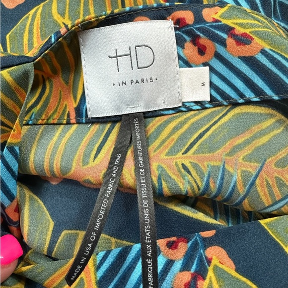 HD in PARIS x ANTHROPOLOGIE: Tropical Print Sleeveless Blouse -Size Medium - Picture 10 of 11